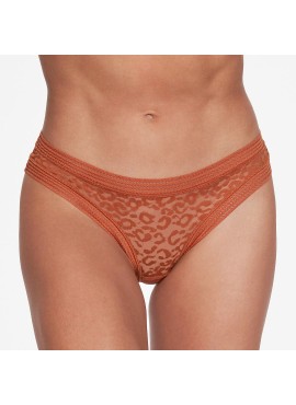 Frederick's of Hollywood Demi Leopard Mesh Thong Panty - X37-1748