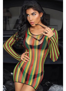 Leg Avenue Rasta Net Mini Dress - 86959