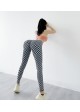 Checkered Ruched-Back Legging