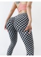 Checkered Ruched-Back Legging