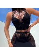 Hollowed-Out Mini Dress