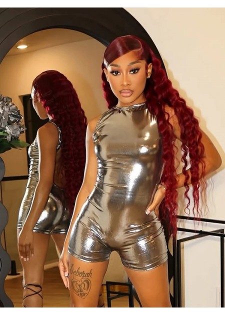 Sleeveless Silver Romper Sleeveless Silver Romper