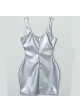 Sleeveless Metallic Bodycon Mini Dress