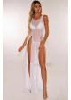 Long Sheer High-Slit Beach Dress