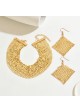 Metal Mat Choker with Matching Earrings