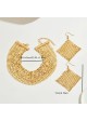 Metal Mat Choker with Matching Earrings