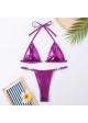 Metallic Pearls Thong Bikini Swimsuit