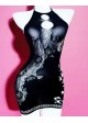 Sleeveless Keyhole & Rose Mesh Halter Coverup Mini Dress Sleeveless Keyhole & Rose Mesh Halter Coverup Mini Dress