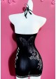 Sleeveless Keyhole & Rose Mesh Halter Coverup Mini Dress Sleeveless Keyhole & Rose Mesh Halter Coverup Mini Dress
