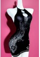 Sleeveless Keyhole & Rose Mesh Halter Coverup Mini Dress Sleeveless Keyhole & Rose Mesh Halter Coverup Mini Dress