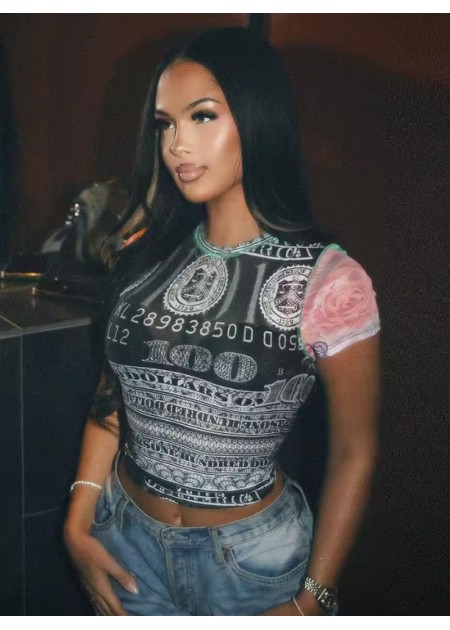 The Money Sheer Crop Top The Money Sheer Crop Top