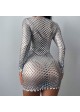 Silver Broad Diamond Mesh Dress