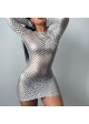 Silver Broad Diamond Mesh Dress