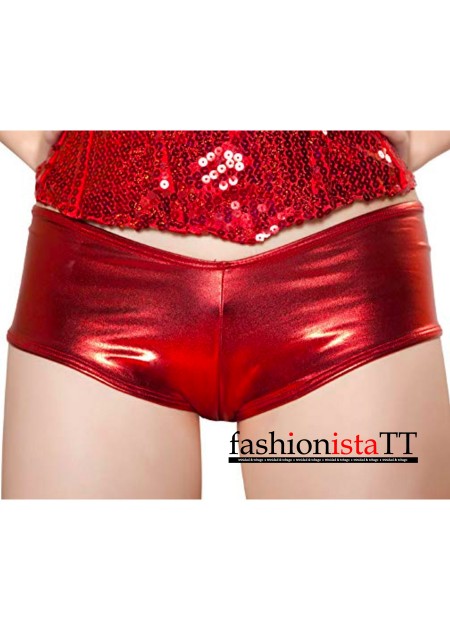 ROMA Metallic Scrunch-Back Booty Shorts - SHLQ226 - 2 Colors