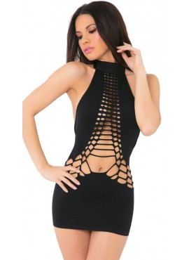 Pink Lipstick Womanizer Seamless Dress - 25094-BLK