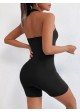 Backless Halterneck Unitard Romper