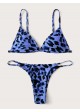 Blue Cheetah Bikini Swimsuit