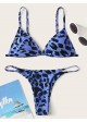 Blue Cheetah Bikini Swimsuit