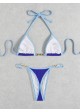 Contrast Piping Pearl Bikini Swimsuit