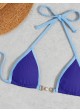 Contrast Piping Pearl Bikini Swimsuit