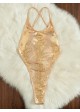 Crocodile Metallic Cross Back One Piece Swimsuit