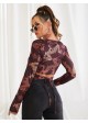 Dragon Print Tie Back Crop Top