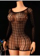 Geometric Pattern Long Sleeve Mesh Romper
