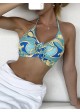 Graphic Halter Tankini Swim Top