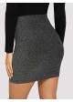 High Waist Metallic Bodycon Skirt