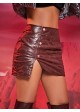 Quilted PU Leather Mini Skirt