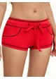 Drawstring Shorty-Shorts with Contrast Stitching