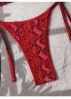 Snake-Print Tie-Side Thong Bikini