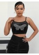 Rhinestone Butterfly Velvet Cami Top