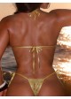 Sequined Net Gold Thong Bikini