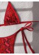 Snake Print High Rise Mini String Bikini Swimsuit