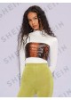 Snakeskin Print PU Leather Crop Tube Top