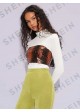 Snakeskin Print PU Leather Crop Tube Top