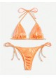 Swim Mod Shiny Metalic String Bikini Swimsuit