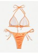 Swim Mod Shiny Metalic String Bikini Swimsuit