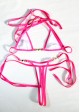 Floral Piped Pearl Tiny String Bikini Swimsuit
