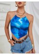 Tie Dye Crisscross Backless Bandana Top