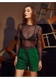 Barbed Wire Graphic Sheer Mesh Top