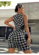 Zebra Checkered Bodycon Dress