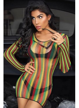 Leg Avenue Rasta Net Mini Dress - 86959