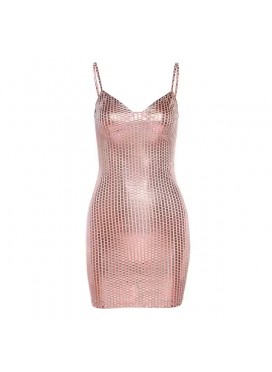 Nightclub Checkered Sequins Mini Dress