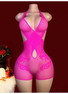 Mesh Criss-Cross Halter Romper - 2 Colour Options